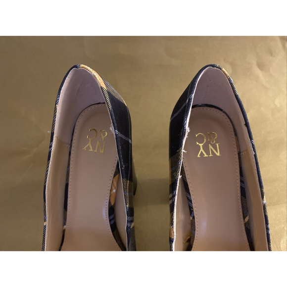NEW YORK & COMPANY PRINT PLAID BLOCK HEEL WOMEN'S PUMP SHOES SIZE 7 - Picture 4 of 11